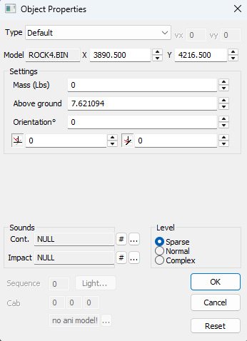 The Object Properties dialog showing X and Y positions carrying fractional values