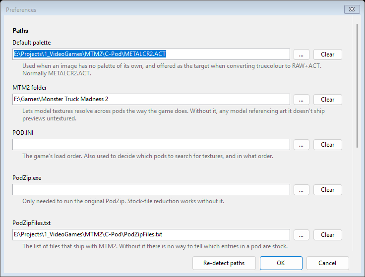 The Preferences window